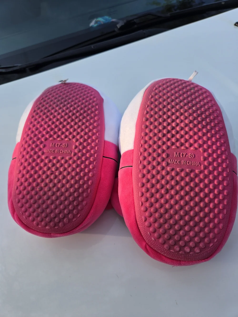 Hello Kitty Pink Plush Kids One-Piece Slippers